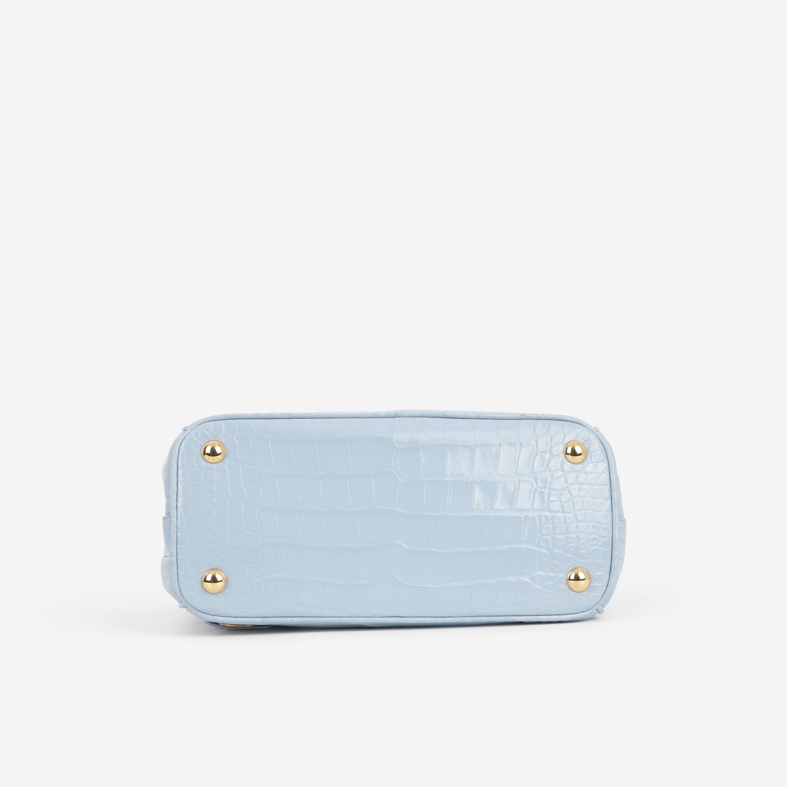 Prada Small Galleria - Light Blue Crocodile | Gold Hardware
