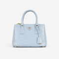 Prada Small Galleria - Light Blue Crocodile | Gold Hardware