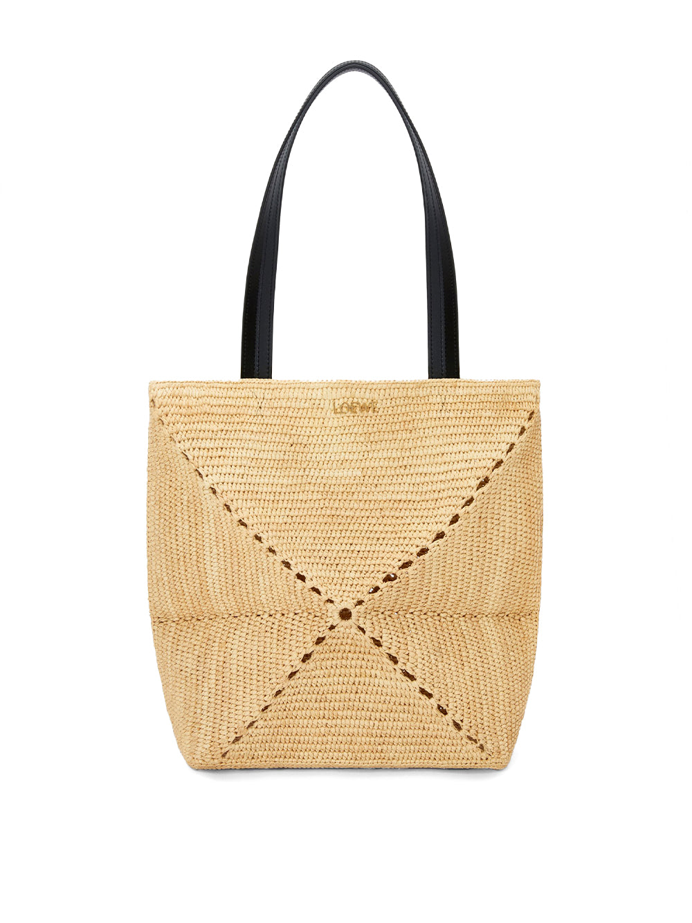 Raffia Puzzle Fold Tote