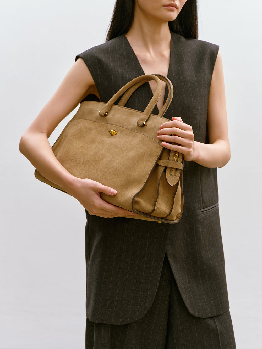 Suede Private Eye Bag