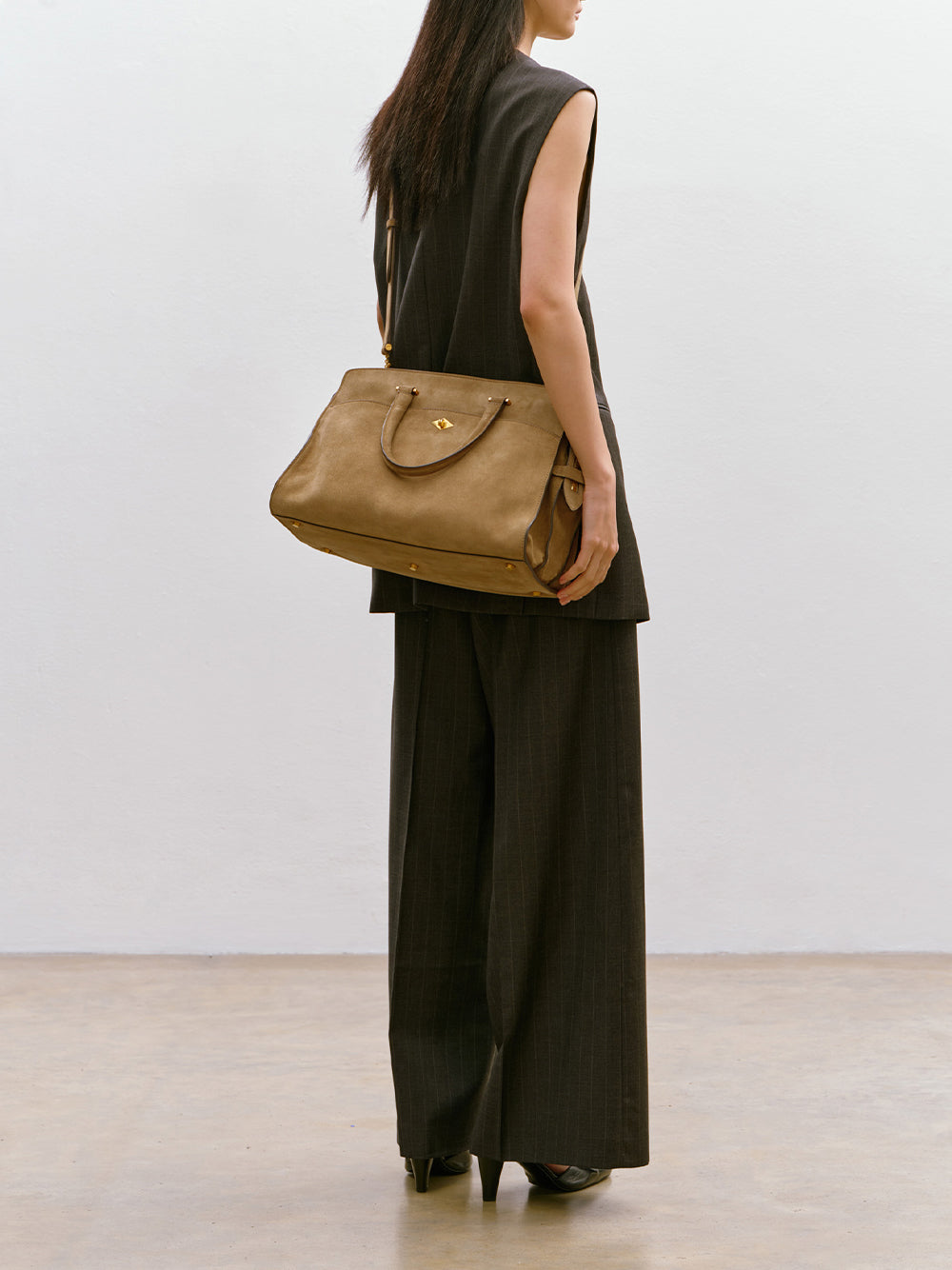 Suede Private Eye Bag