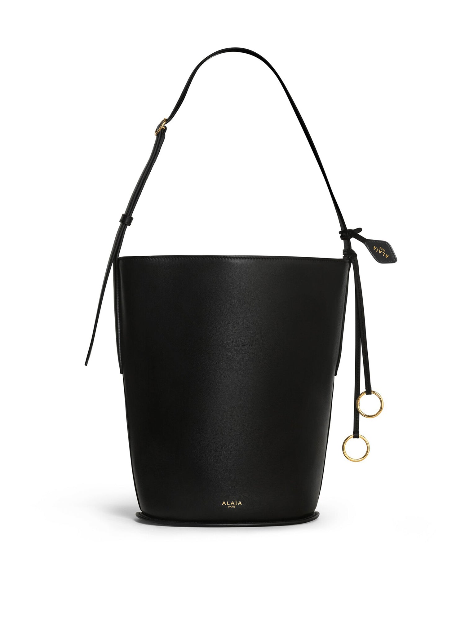 Small Calfskin Hip Bucket Bag