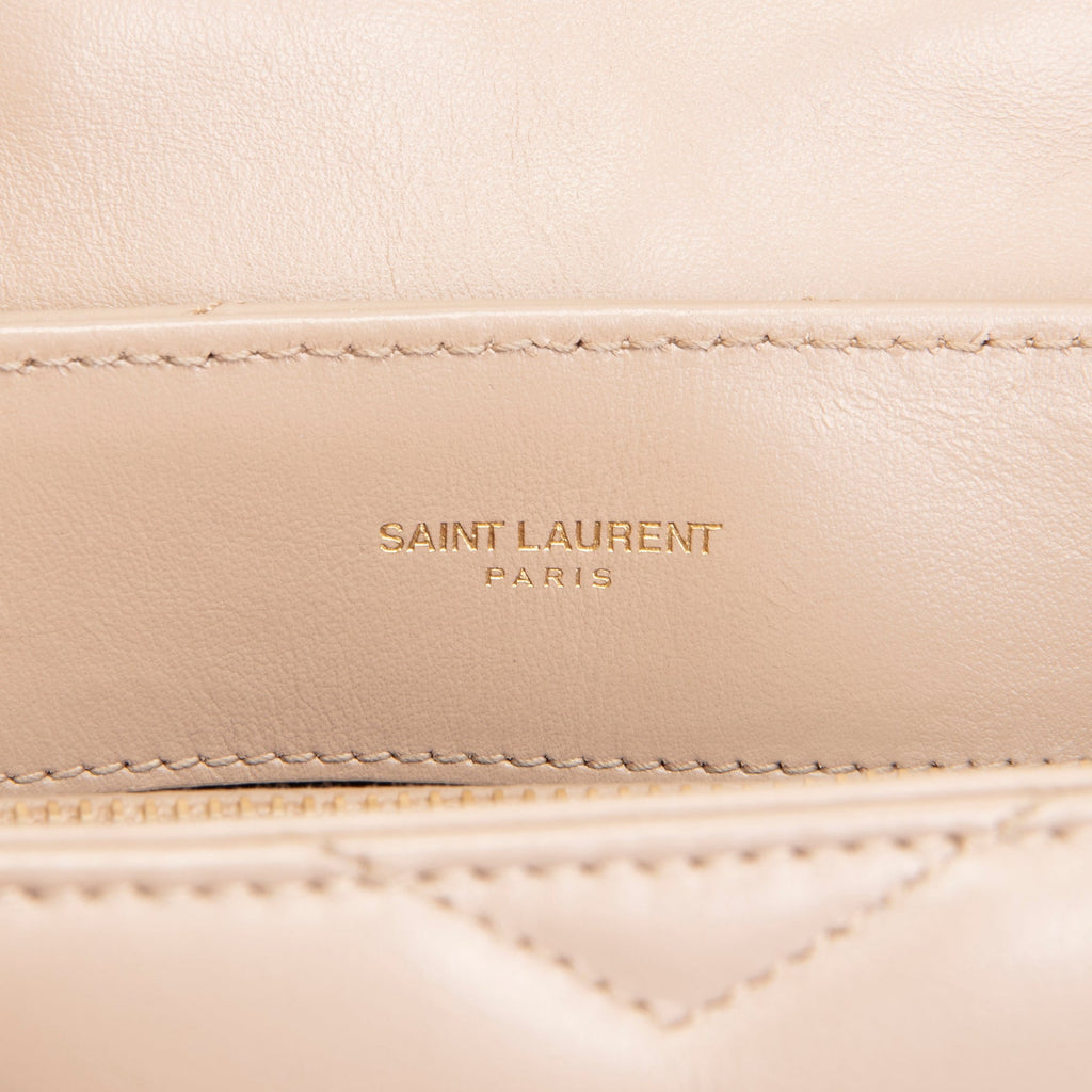 SAINT LAURENT Small Lou Lou Shoulder Bag - Nude