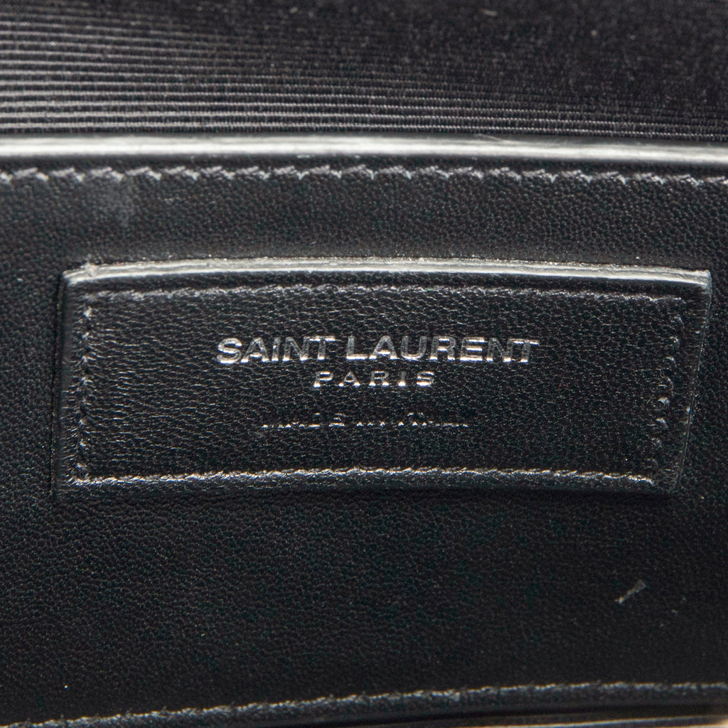 SAINT LAURENT Matelasse Chevron Monogram Large College Satchel - Beige