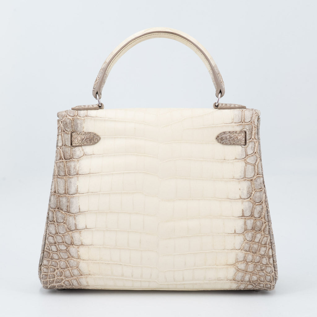 HERMÈS Limited Edition Kelly 25 Himalaya Matte Niloticus Crocodile Diamond White Gold hardware Z (2021)