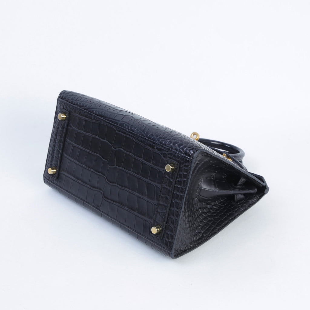 HERMÈS Birkin 20 Noir Alligator Gold hardware  (2024)