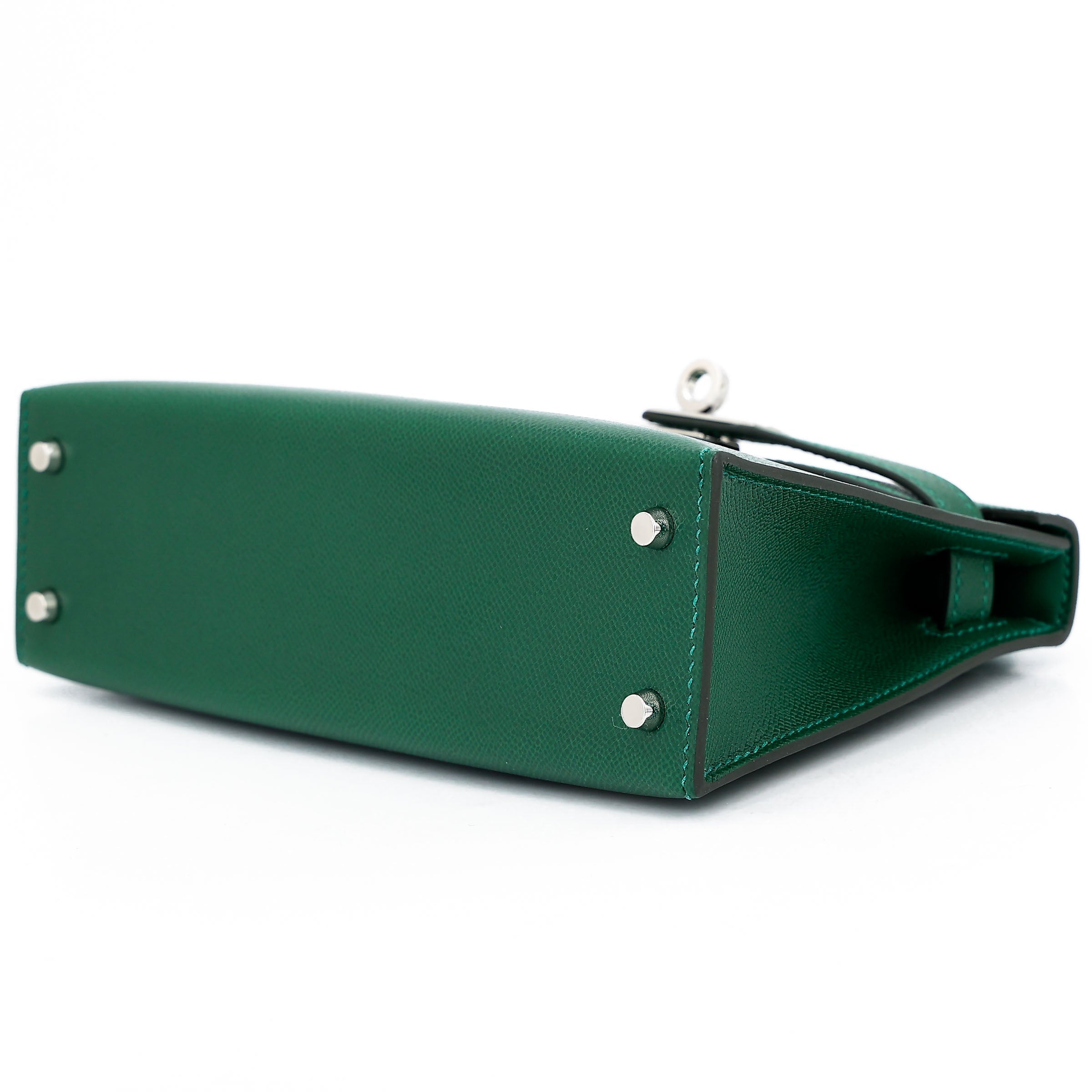 HERMÈS Mini Kelly II Vert Moyen (65) Madame Palladium hardware W (2024)