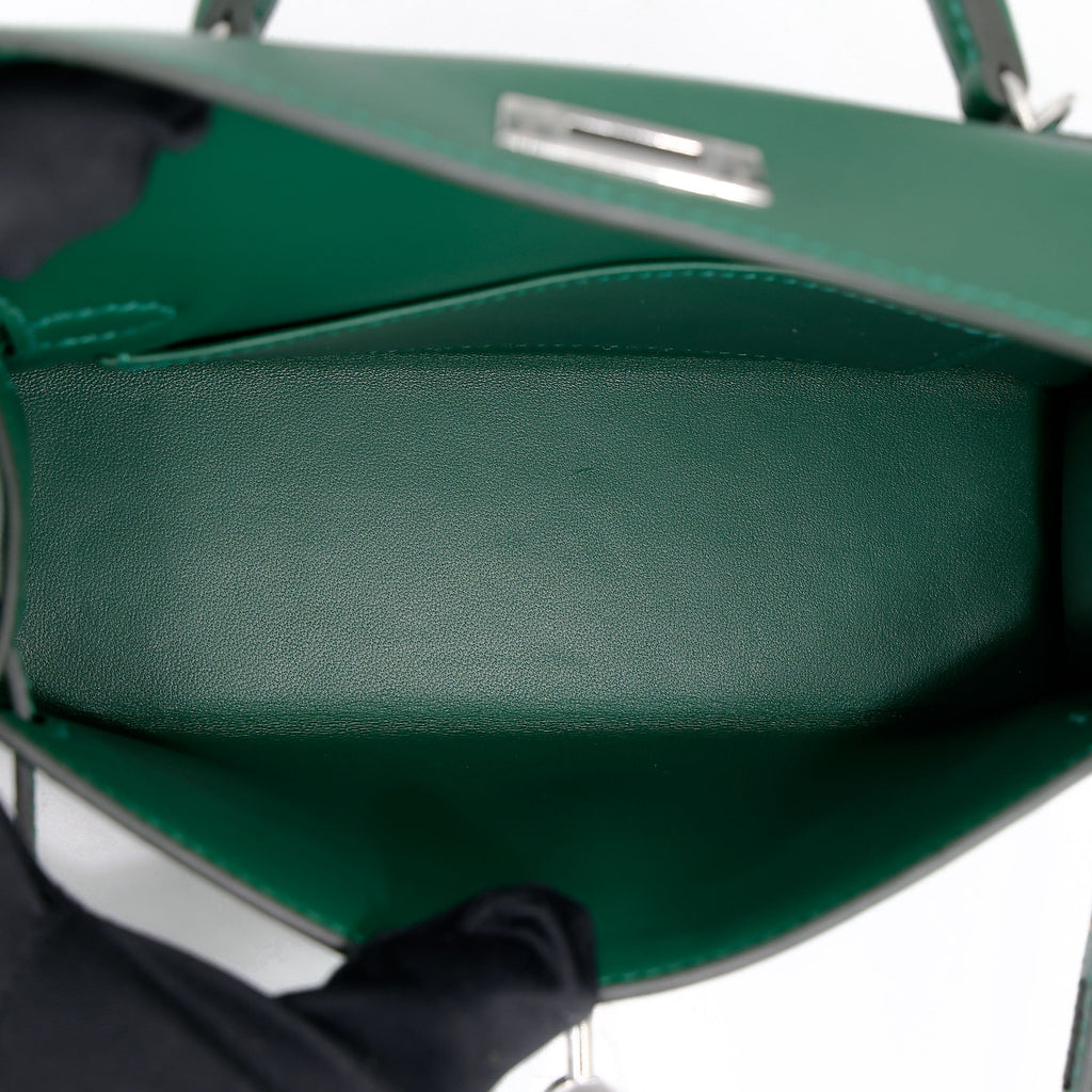 HERMÈS Mini Kelly II Vert Moyen (65) Madame Palladium hardware W (2024)
