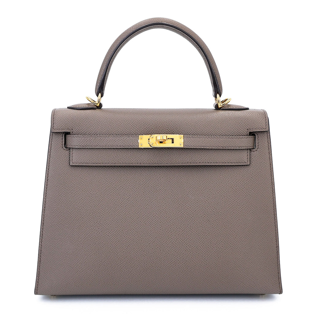 HERMÈS Kelly 25 Sellier Etain (8F) Epsom Gold hardware K (2025)