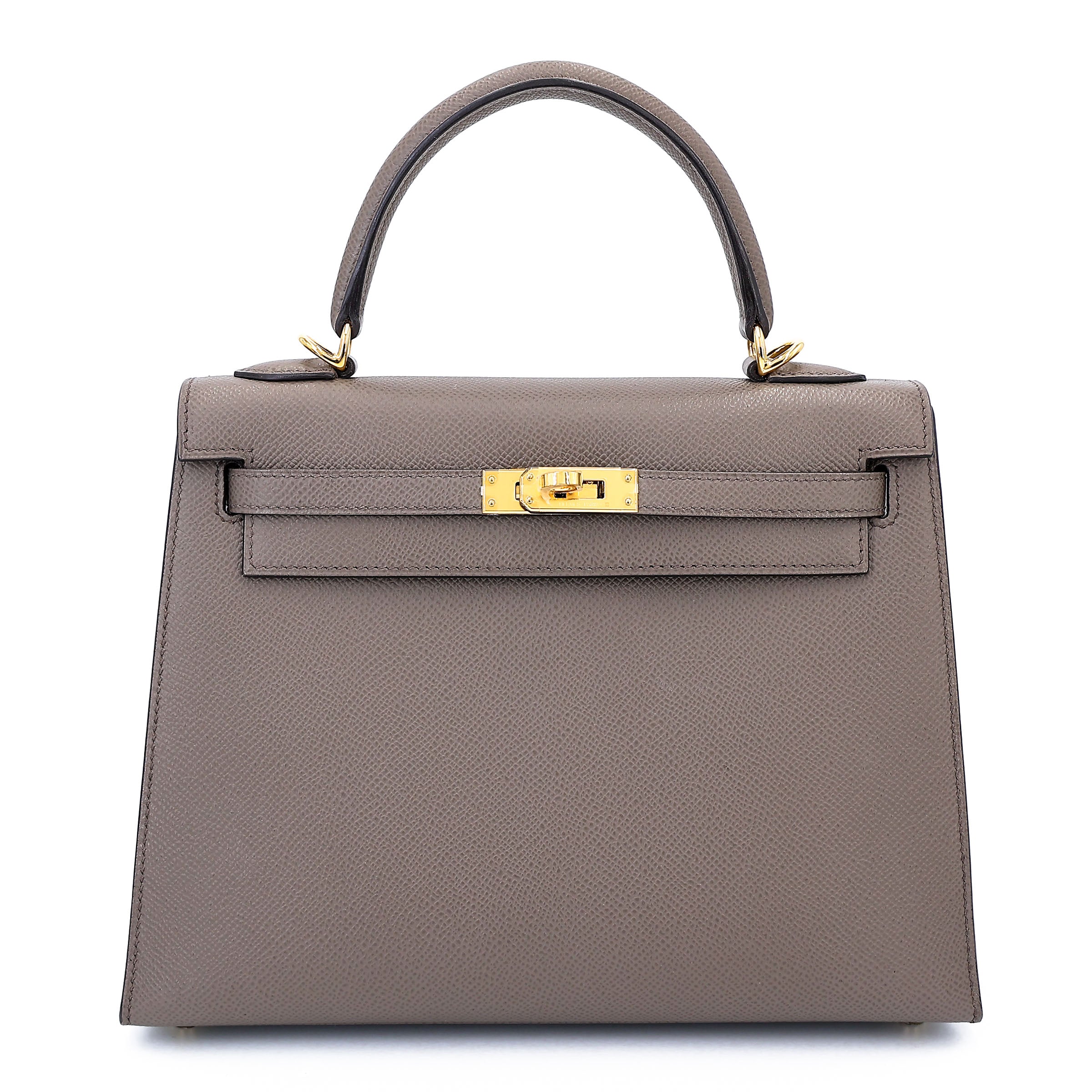 HERMÈS Kelly 25 Sellier Etain (8F) Epsom Gold hardware K (2025)