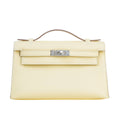 HERMÈS Kelly Pochette Jaune milton (i8) Swift Palladium hardware K (2025)
