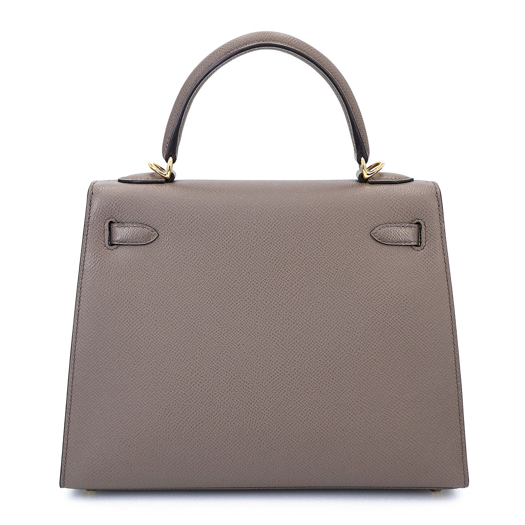 HERMÈS Kelly 25 Sellier Etain (8F) Epsom Gold hardware K (2025)