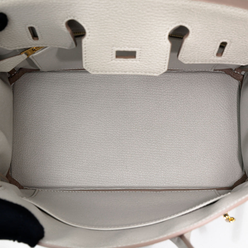 HERMÈS Birkin 25 Gris Perle (80) Togo Gold hardware W (2024)