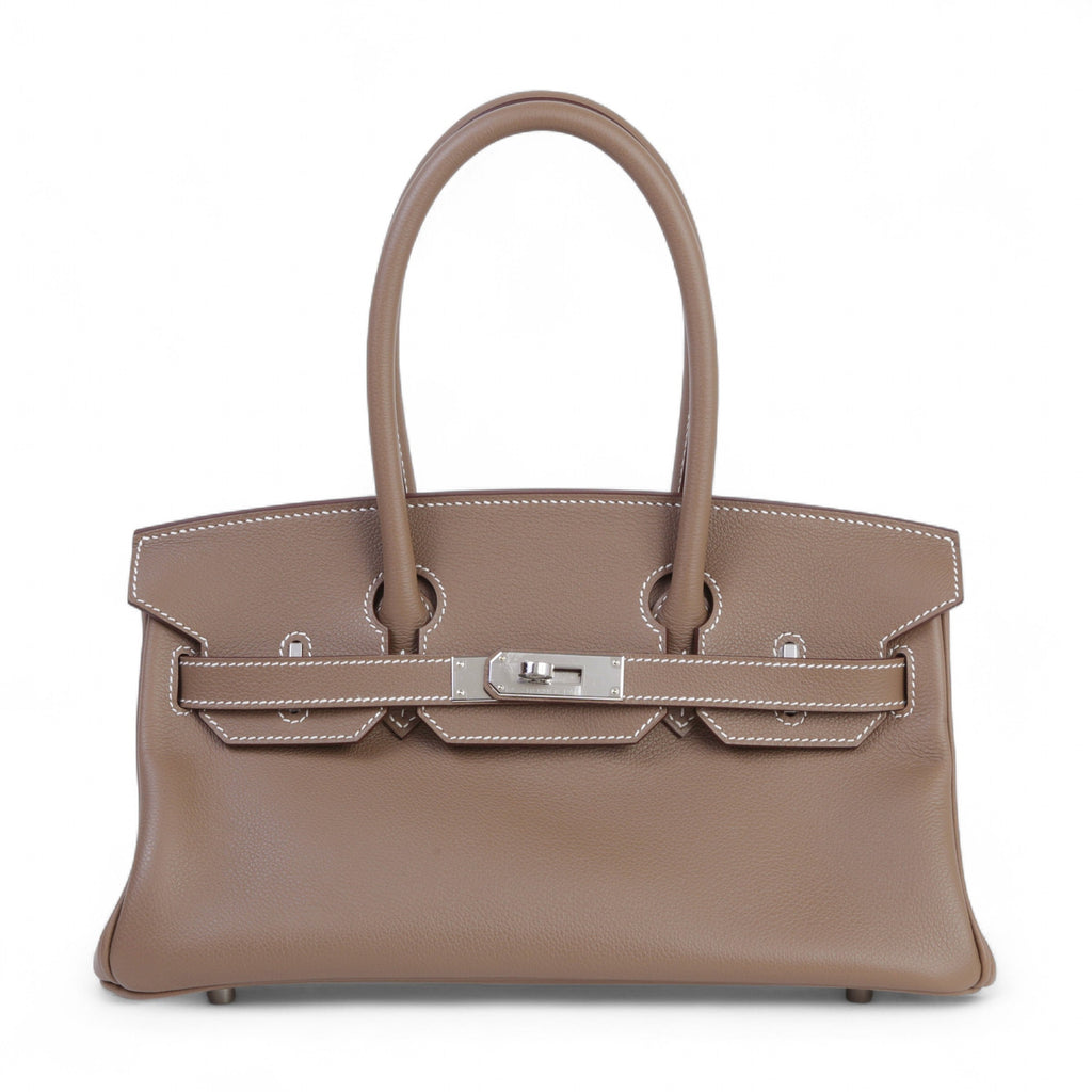 HERMÈS Birkin Shoulder Light 29 Etoupe (18) Evercolor Palladium hardware K (2025)