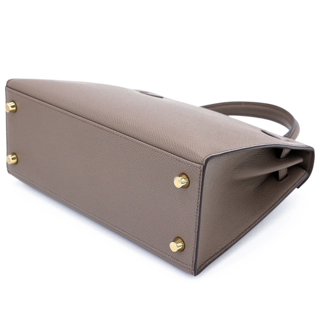 HERMÈS Kelly 25 Sellier Etain (8F) Epsom Gold hardware K (2025)