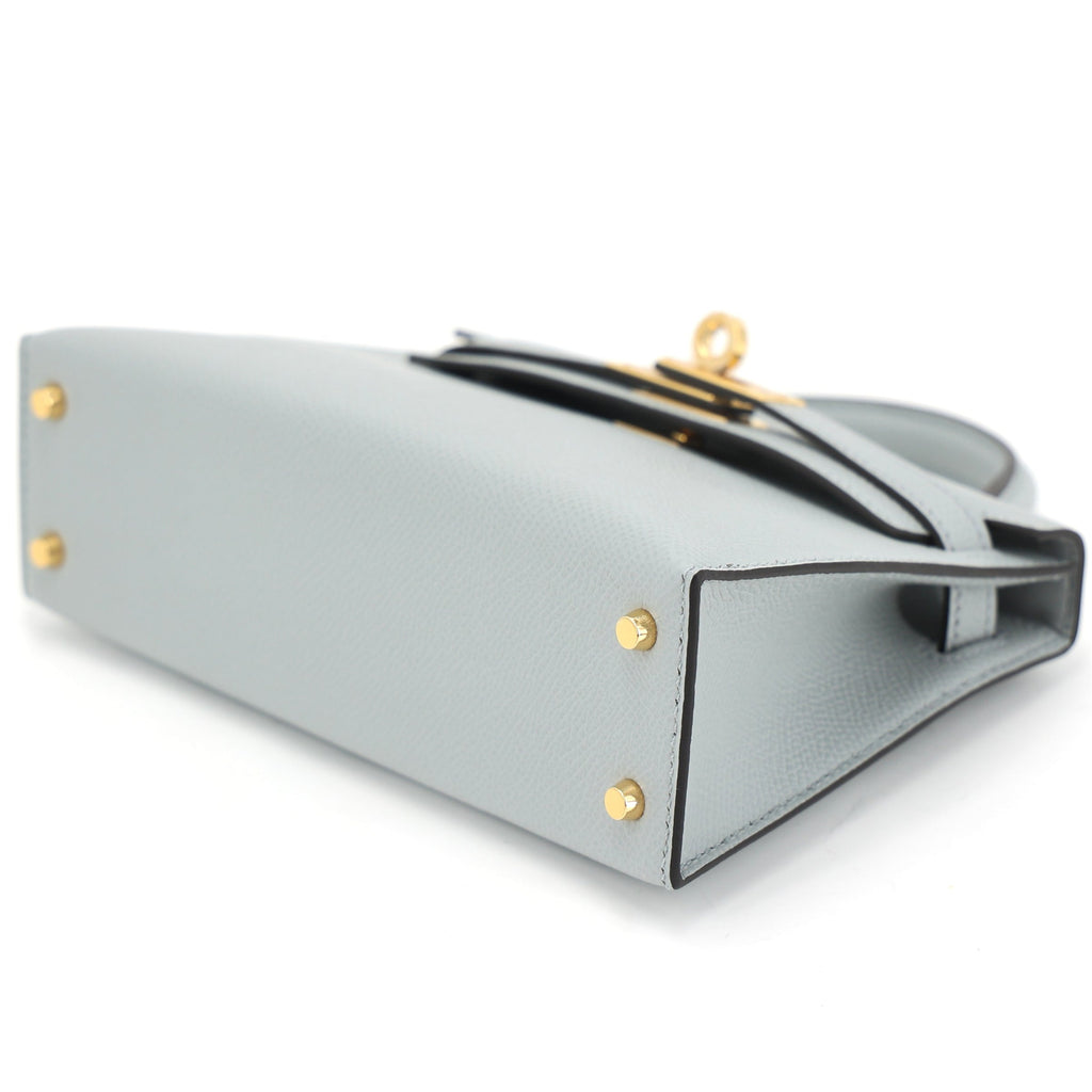 HERMÈS Mini Kelly II Bleu Glacier (8U) Epsom Gold hardware K (2025)