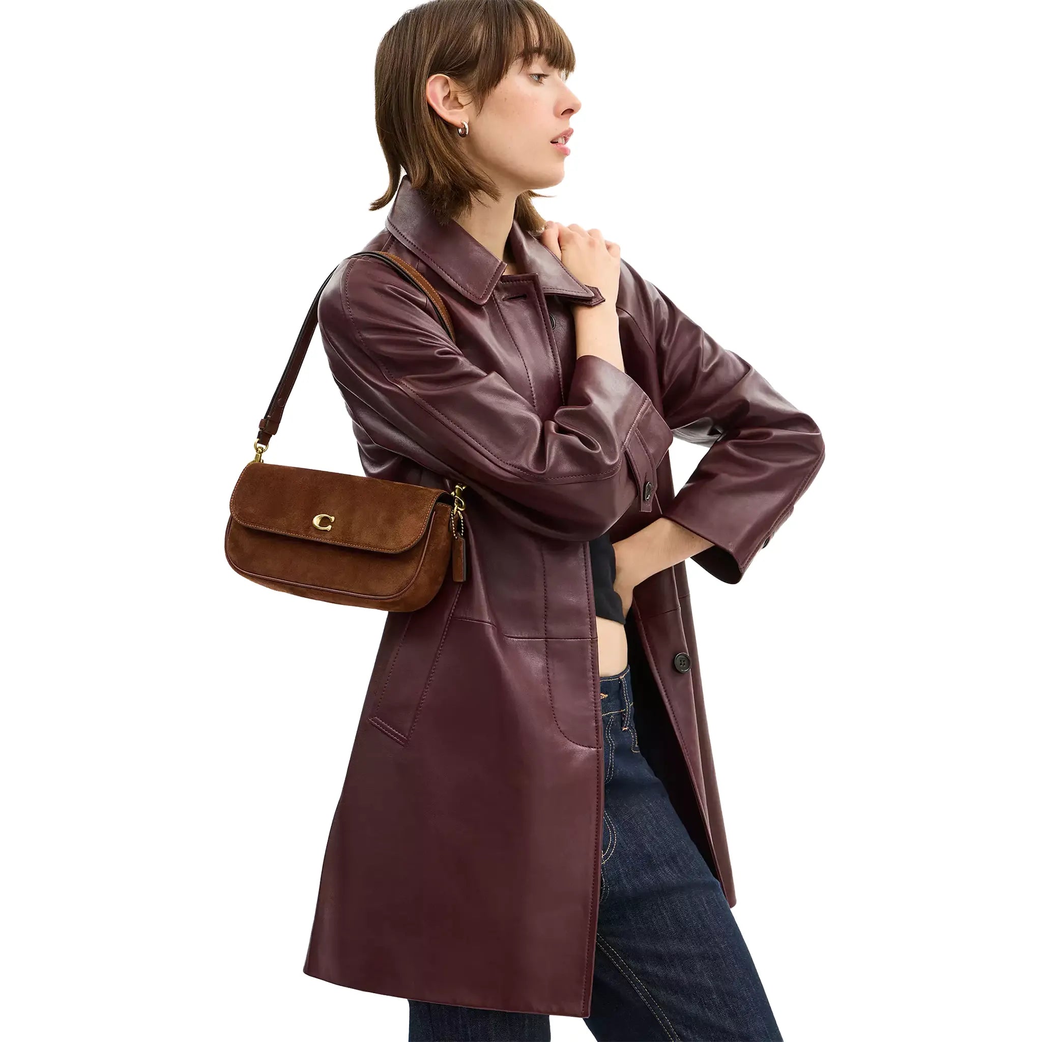 Coach Brook Flap Chain Warm Brown Bag