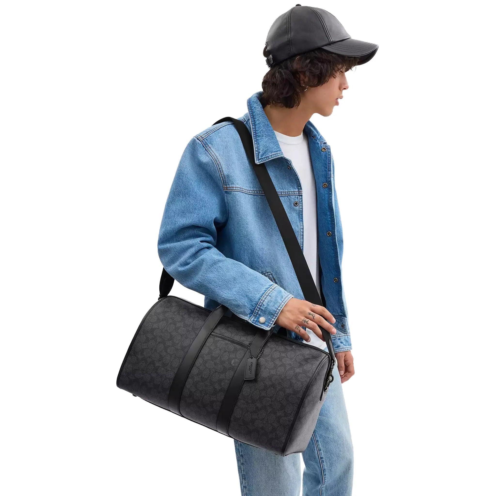 Coach Gotham Duffle 45 Signature Canvas Charcoal Bag