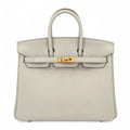 HERMÈS Birkin 25 Gris Perle (80) Togo Gold hardware W (2024)