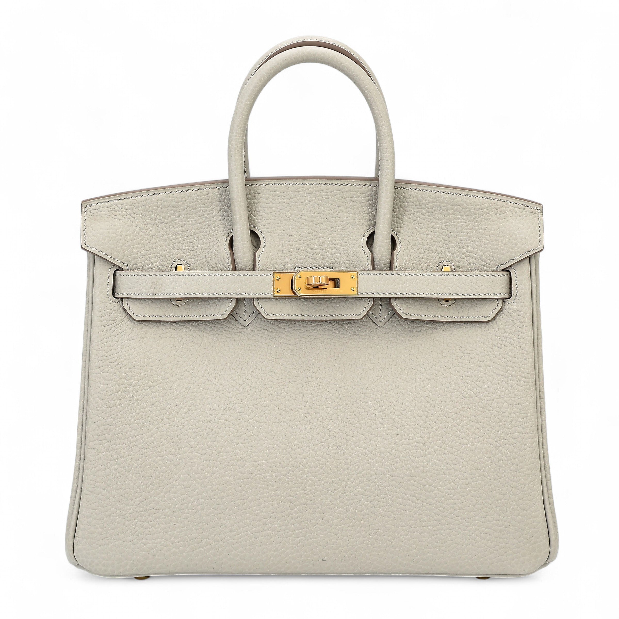 HERMÈS Birkin 25 Gris Perle (80) Togo Gold hardware W (2024)
