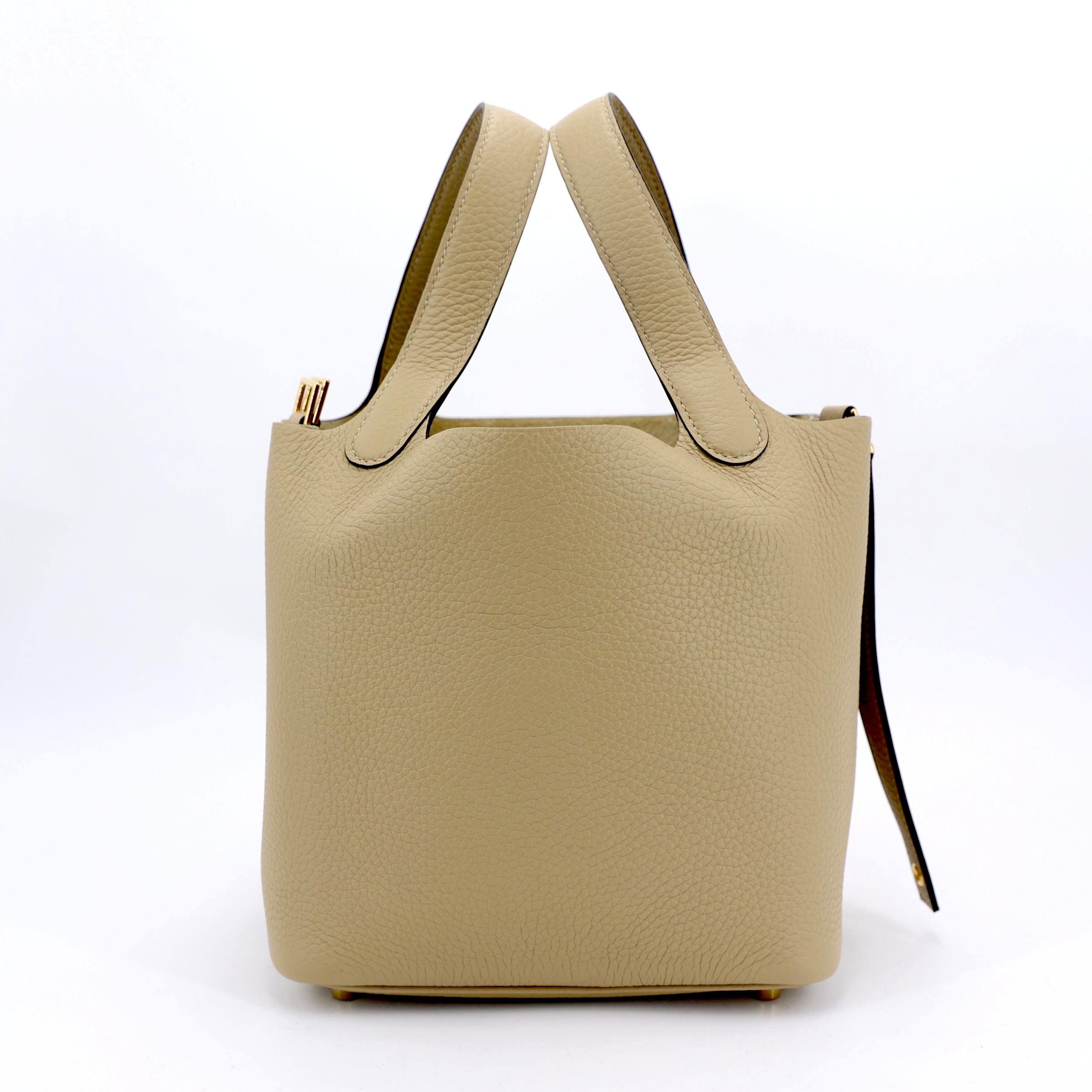 HERMÈS Picotin Lock PM Trench (S2) Clemence Gold hardware K (2025)