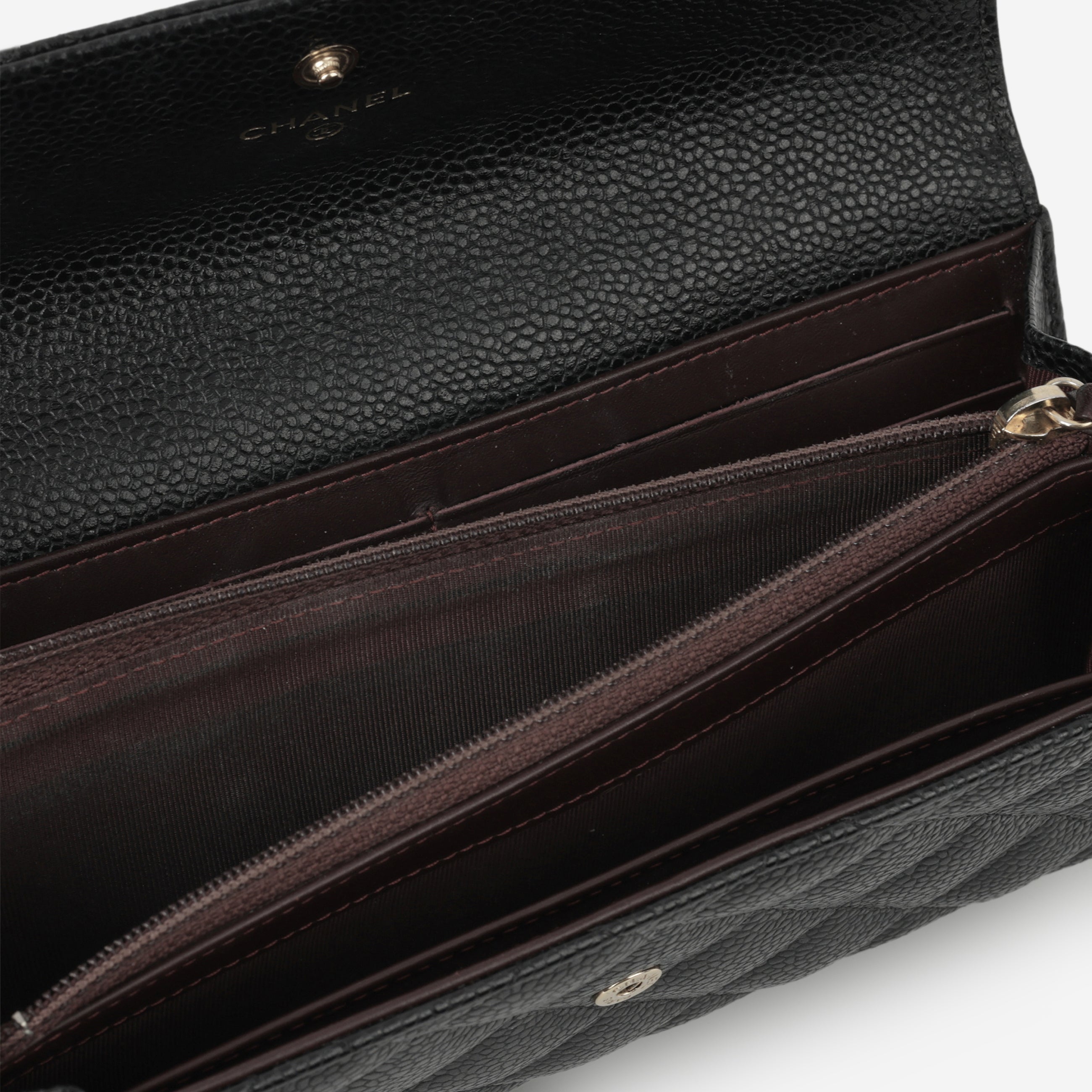 Chanel Long Classic Flap Wallet - Black Caviar | Gold Hardware