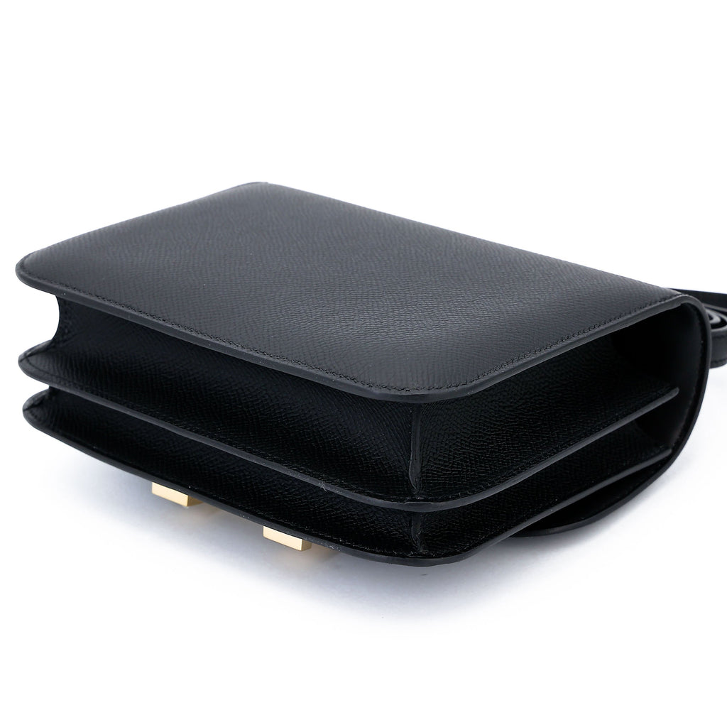 HERMÈS Constance Mini Noir (89) Epsom Brushed Gold hardware K (2025)
