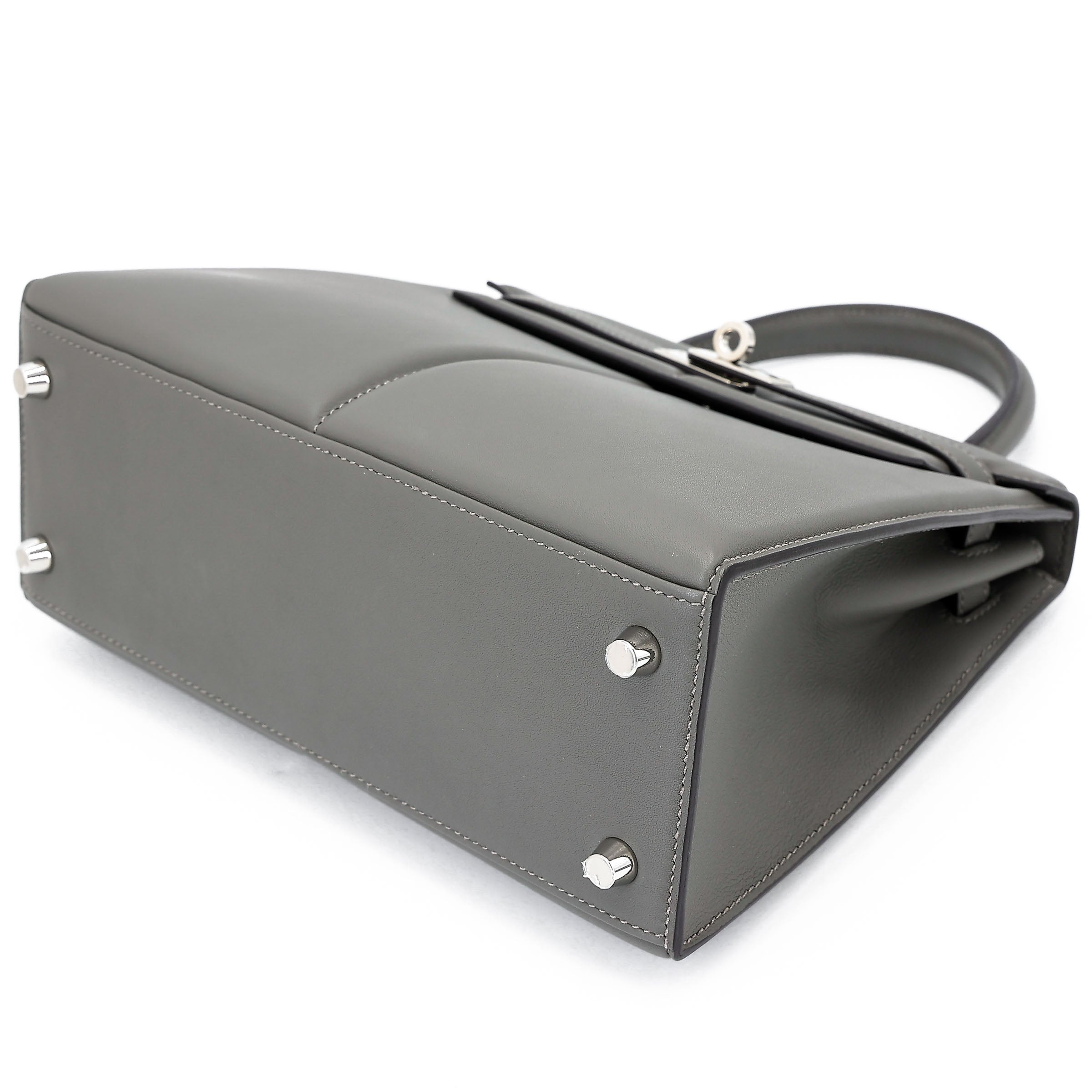 HERMÈS Limited Edition Kelly 25 Padded Sellier Gris Meyer (0L) Swift Palladium hardware B (2023)