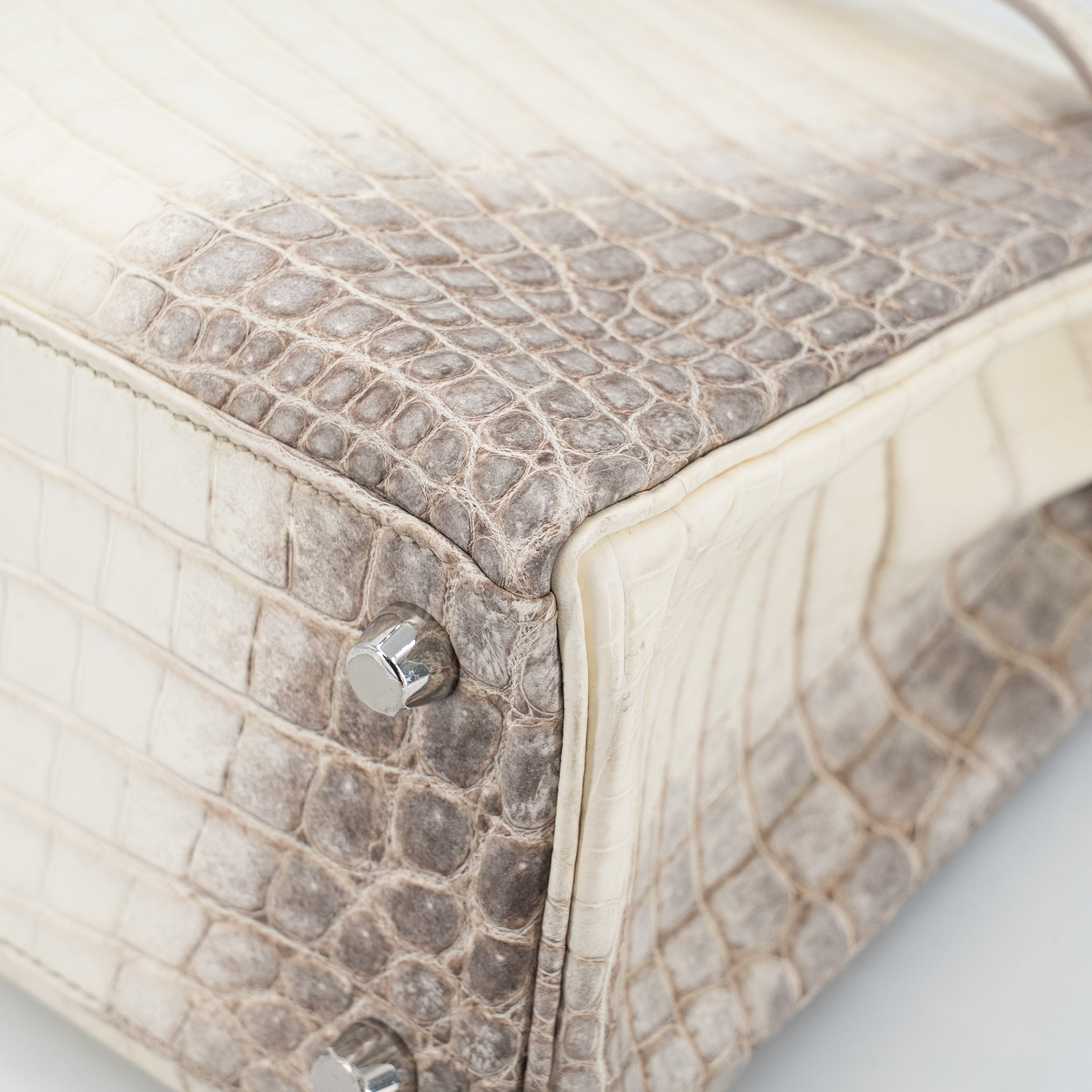 HERMÈS Limited Edition Kelly 25 Himalaya Matte Niloticus Crocodile Diamond White Gold hardware Z (2021)