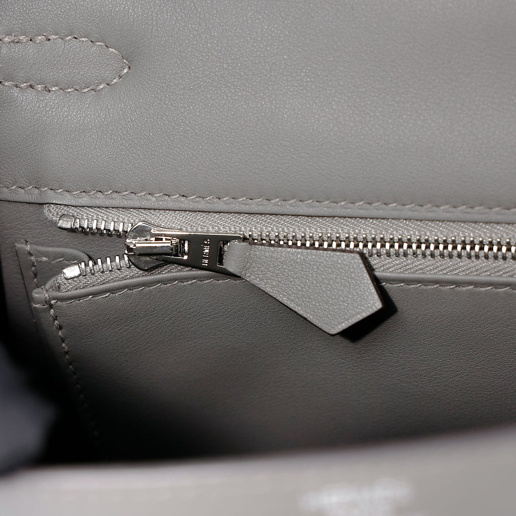 HERMÈS Limited Edition Kelly 25 Padded Sellier Gris Meyer (0L) Swift Palladium hardware B (2023)