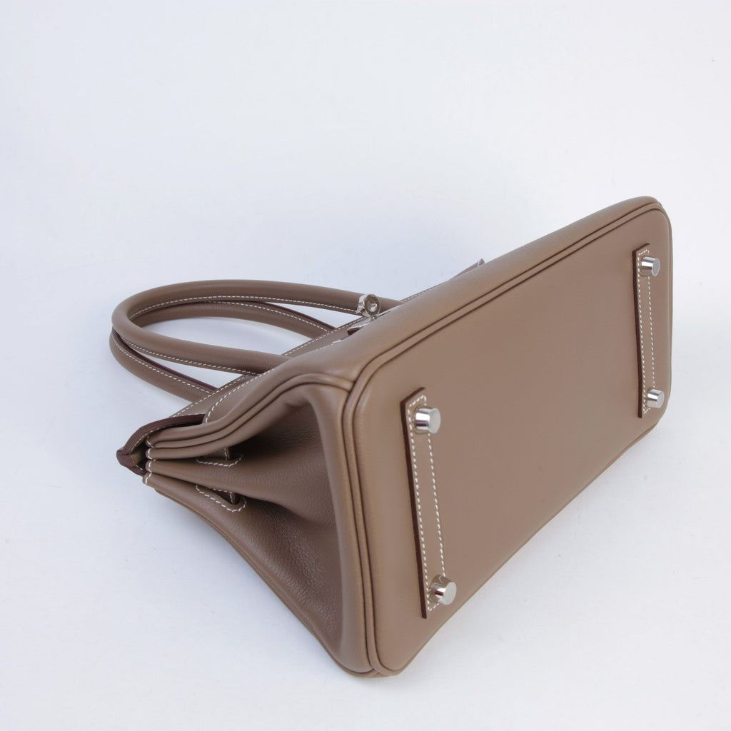 HERMÈS Birkin Shoulder Light 29 Etoupe (18) Evercolor Palladium hardware K (2025)
