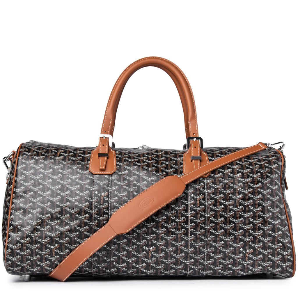 Goyard Boston 50 Black Tan Bag With Strap