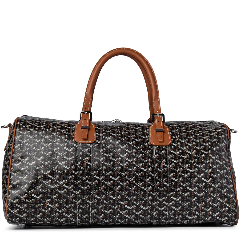 Goyard Boston 50 Black Tan Bag With Strap