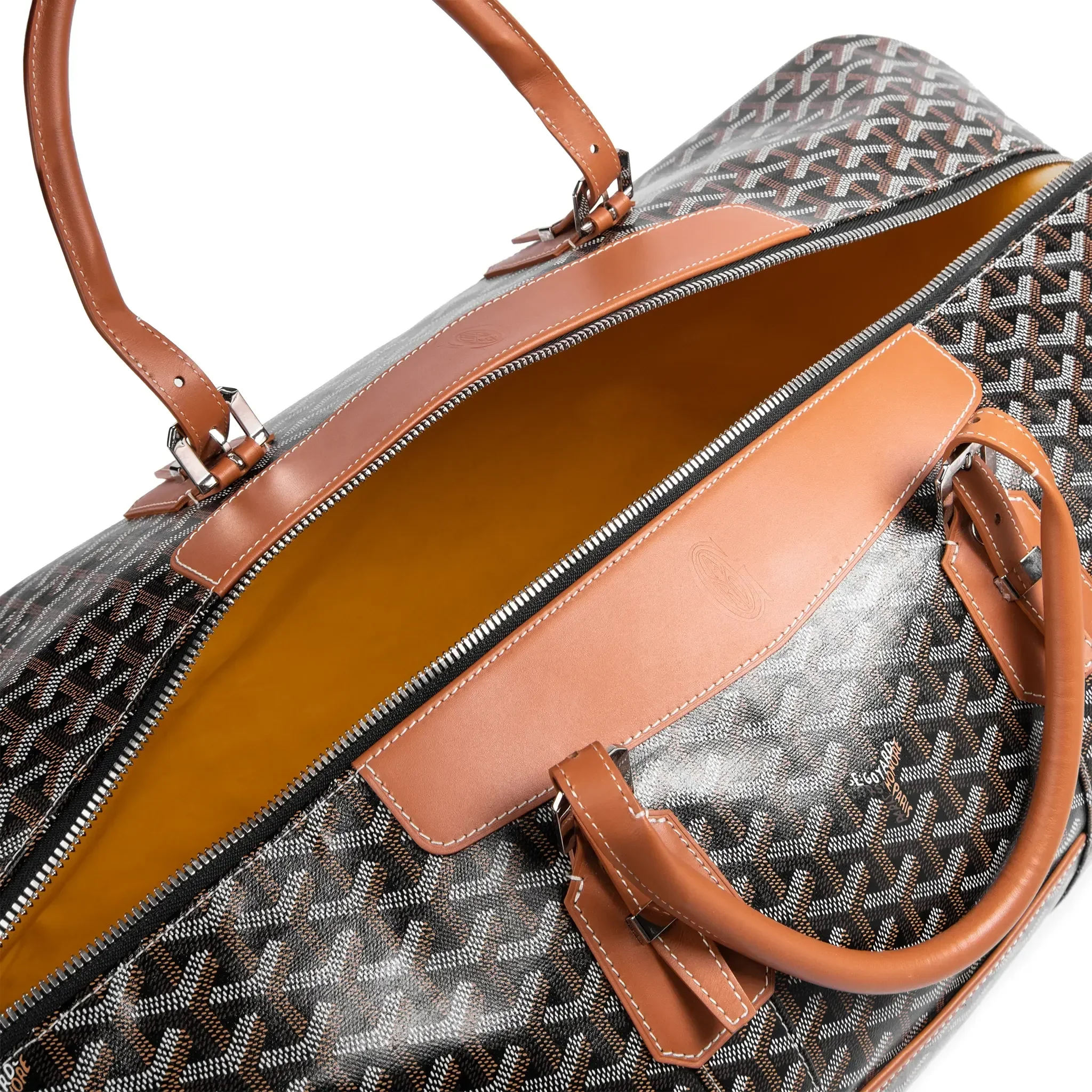 Goyard Bowling 55 Black Tan Bag
