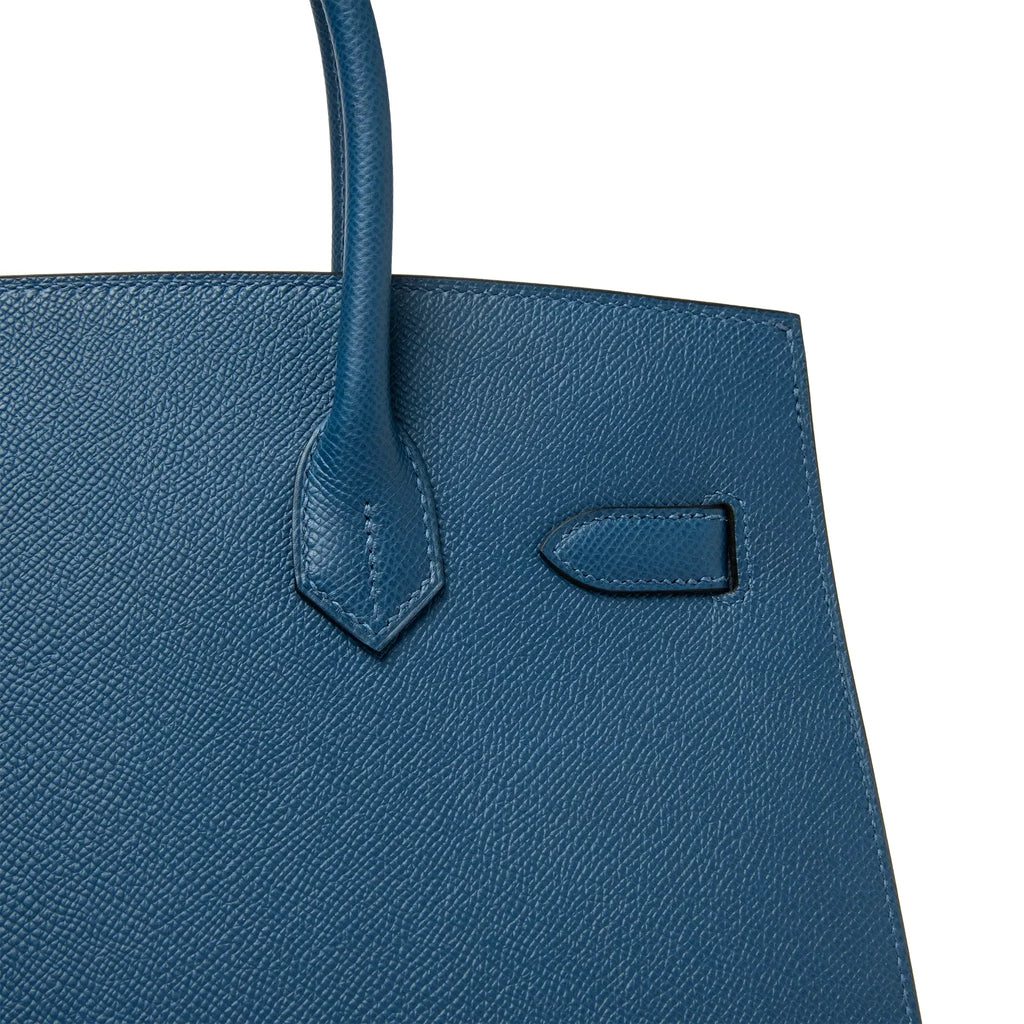 Hermès Paris Sellier Birkin 30 Deep Blue Epsom Leather Gold Hardware