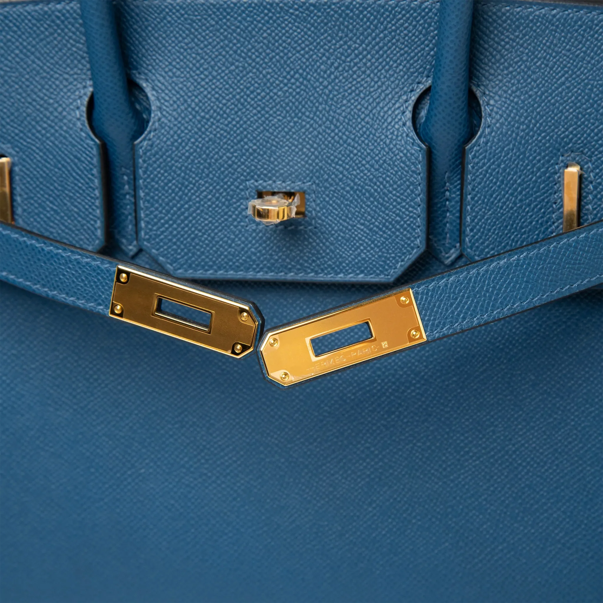 Hermès Paris Sellier Birkin 30 Deep Blue Epsom Leather Gold Hardware