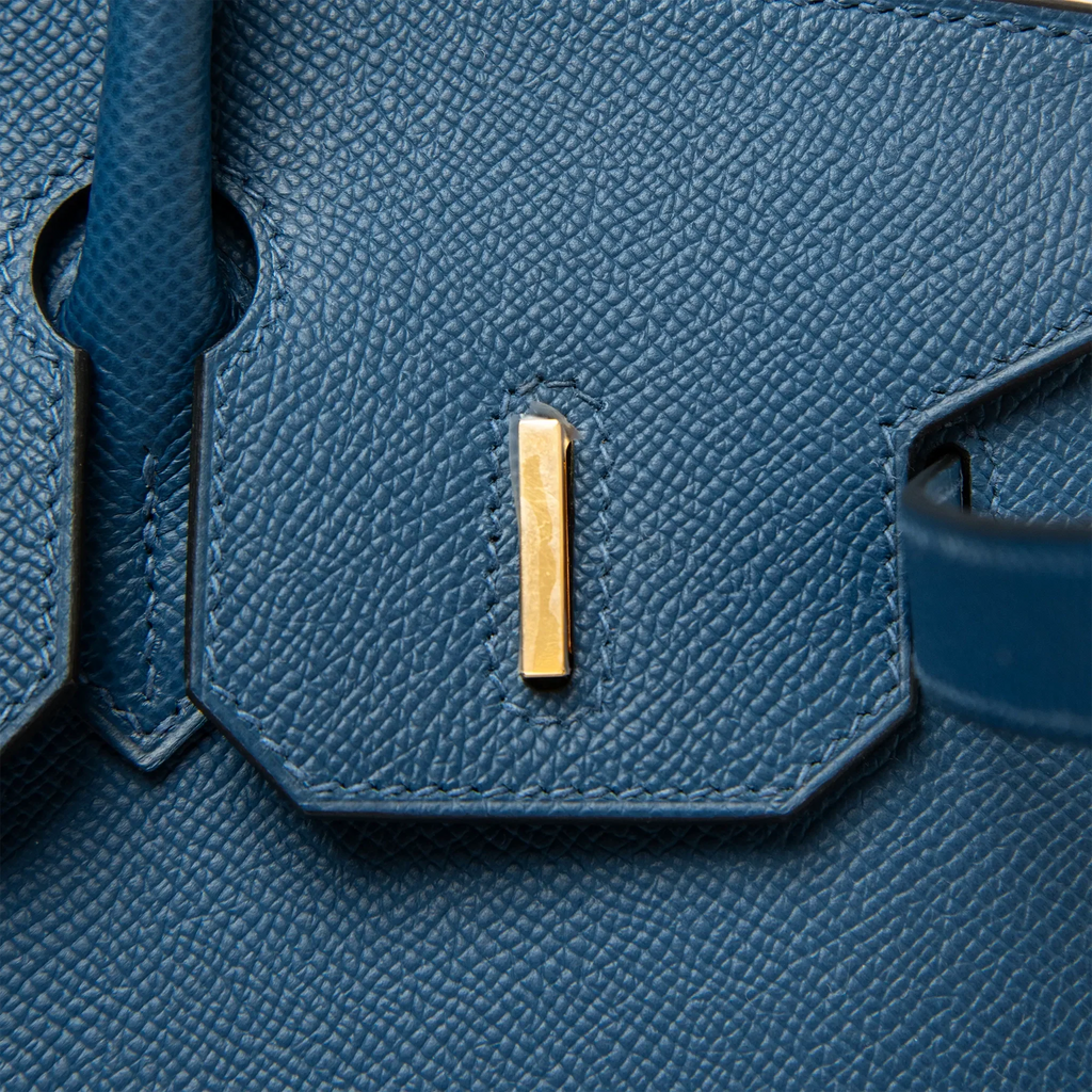 Hermès Paris Sellier Birkin 30 Deep Blue Epsom Leather Gold Hardware