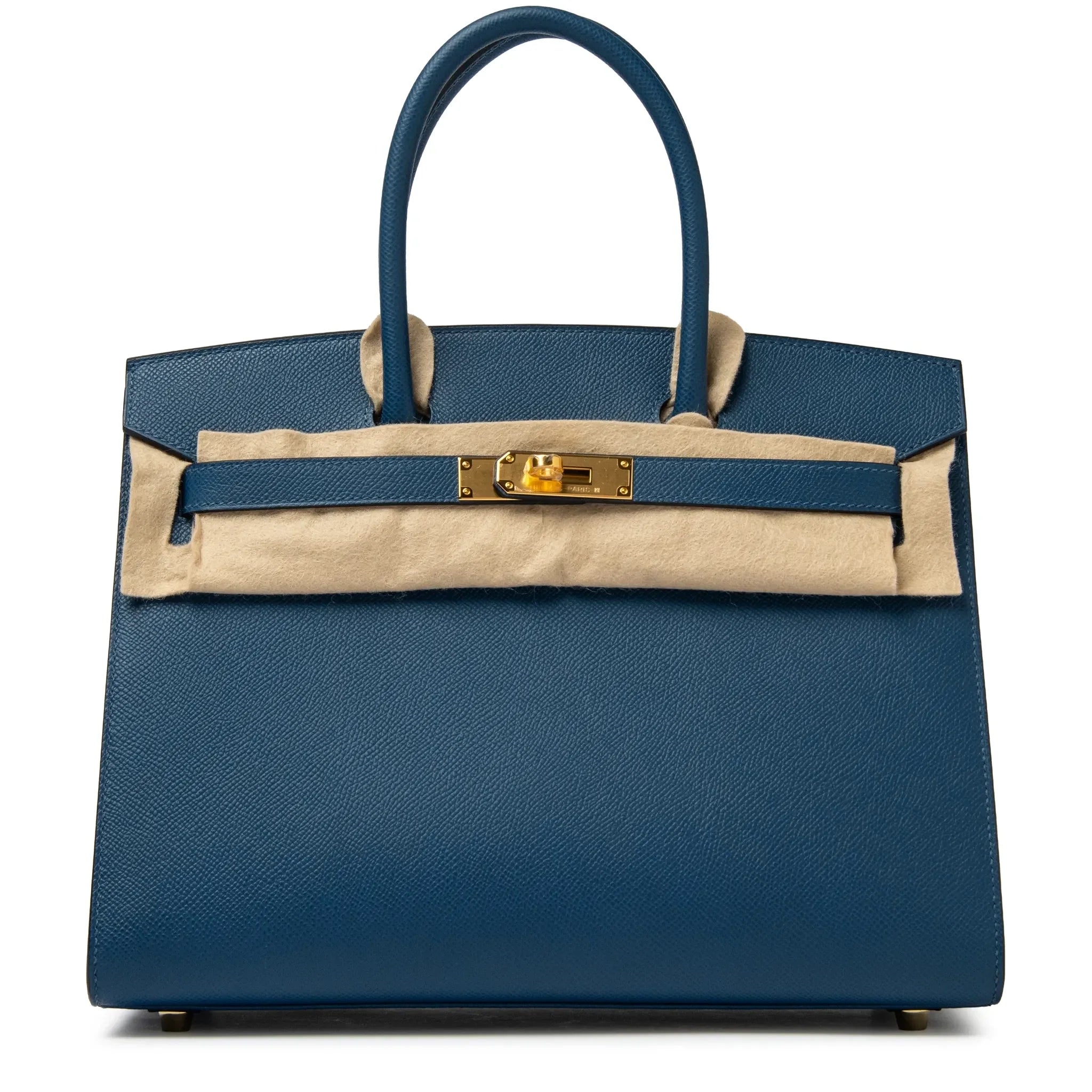Hermès Paris Sellier Birkin 30 Deep Blue Epsom Leather Gold Hardware