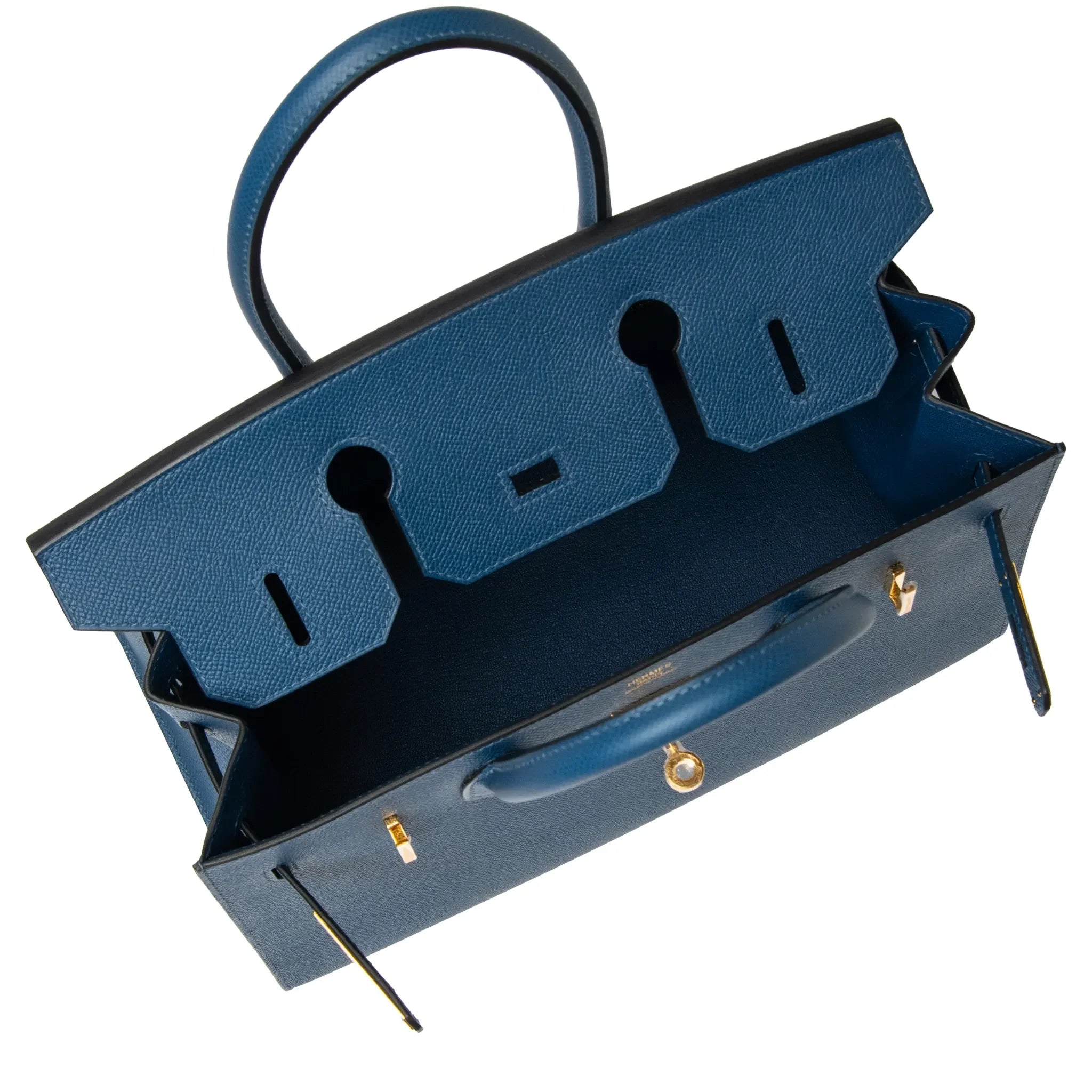 Hermès Paris Sellier Birkin 30 Deep Blue Epsom Leather Gold Hardware