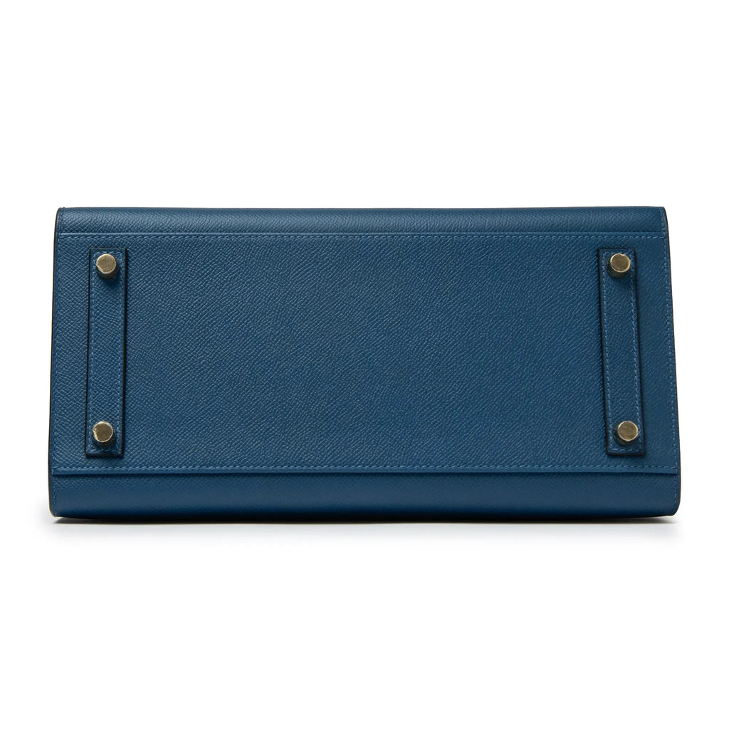 Hermès Paris Sellier Birkin 30 Deep Blue Epsom Leather Gold Hardware