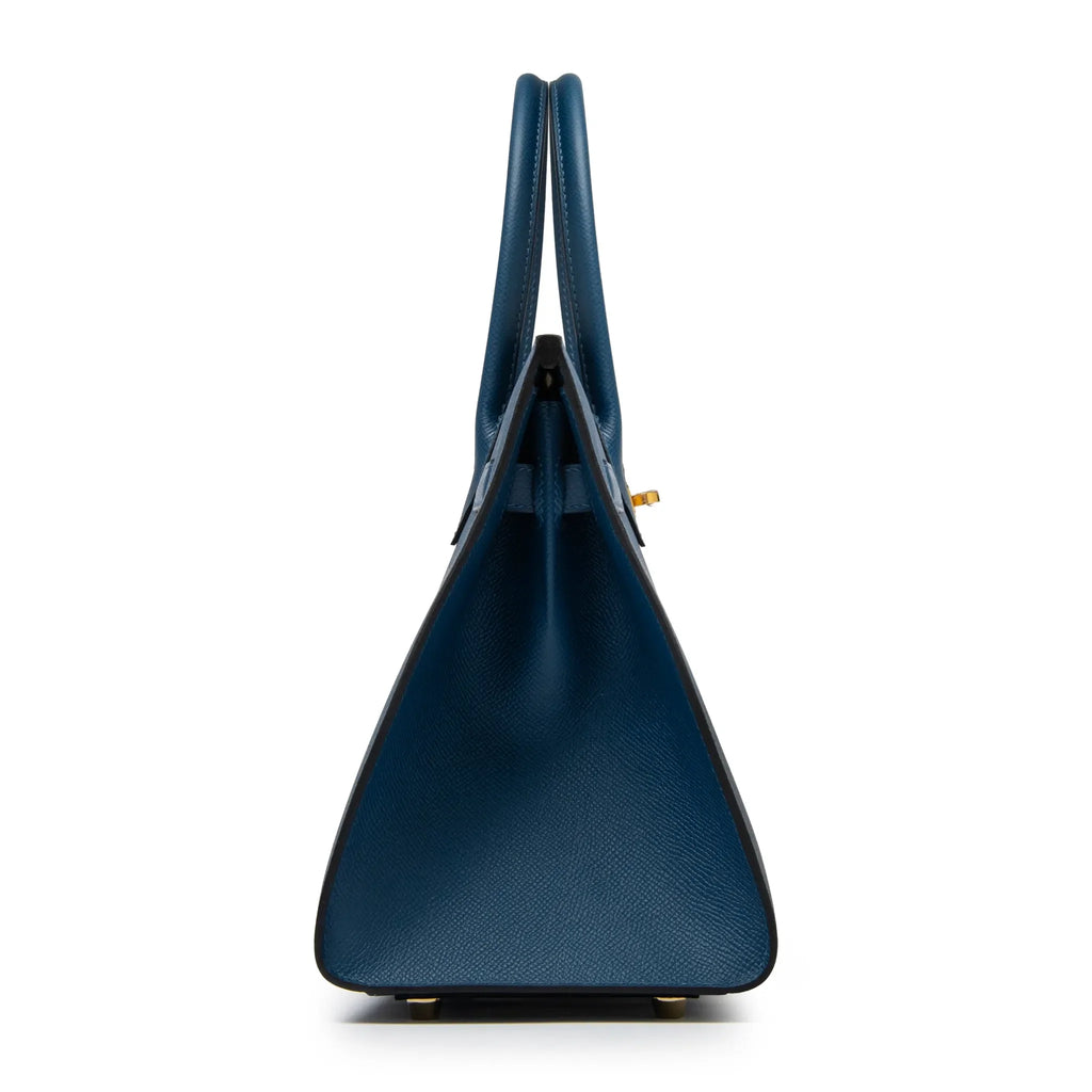 Hermès Paris Sellier Birkin 30 Deep Blue Epsom Leather Gold Hardware