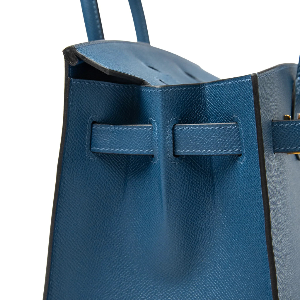 Hermès Paris Sellier Birkin 30 Deep Blue Epsom Leather Gold Hardware