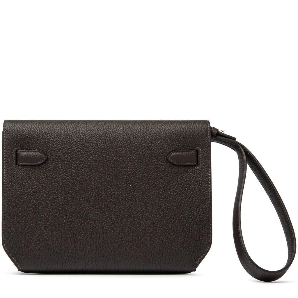 Hermes Kelly Depeches 25 Negonda Calfskin Bai Brun Palladium Hardware