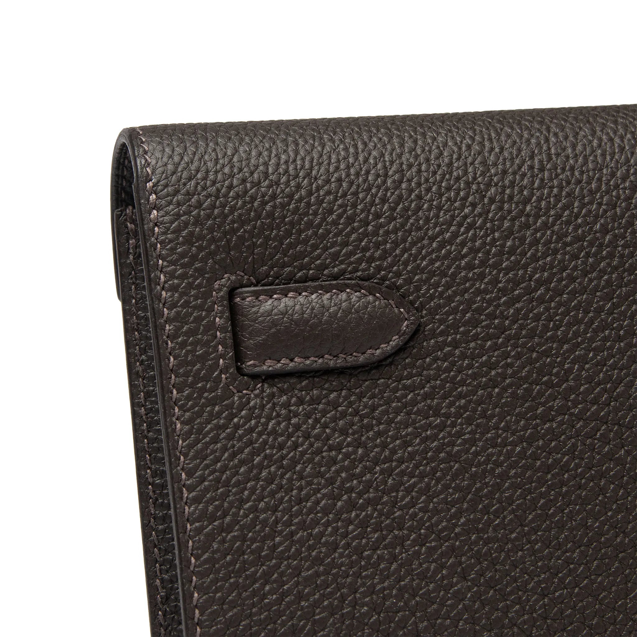 Hermes Kelly Depeches 25 Negonda Calfskin Bai Brun Palladium Hardware