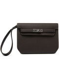 Hermes Kelly Depeches 25 Negonda Calfskin Bai Brun Palladium Hardware