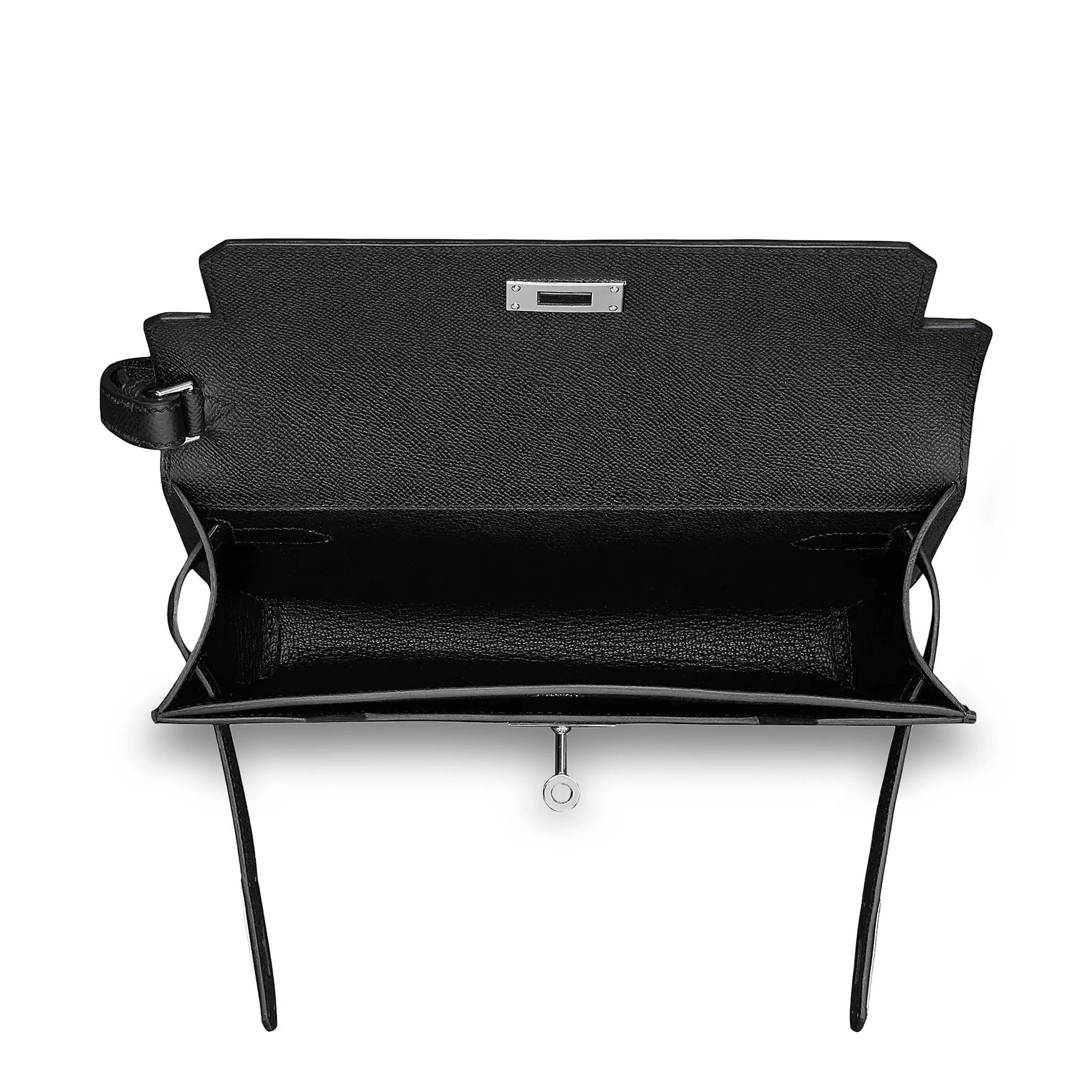 Hermès Paris Kelly Depeches 25 Epsom Black Palladium Hardware