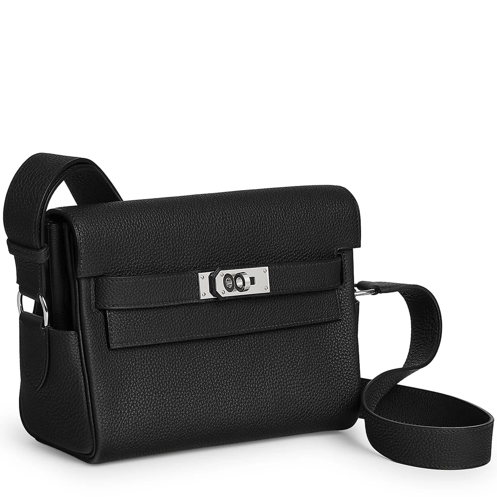 Hermes Kelly Togo Calfskin Palladium Hardware Noir Messenger Bag