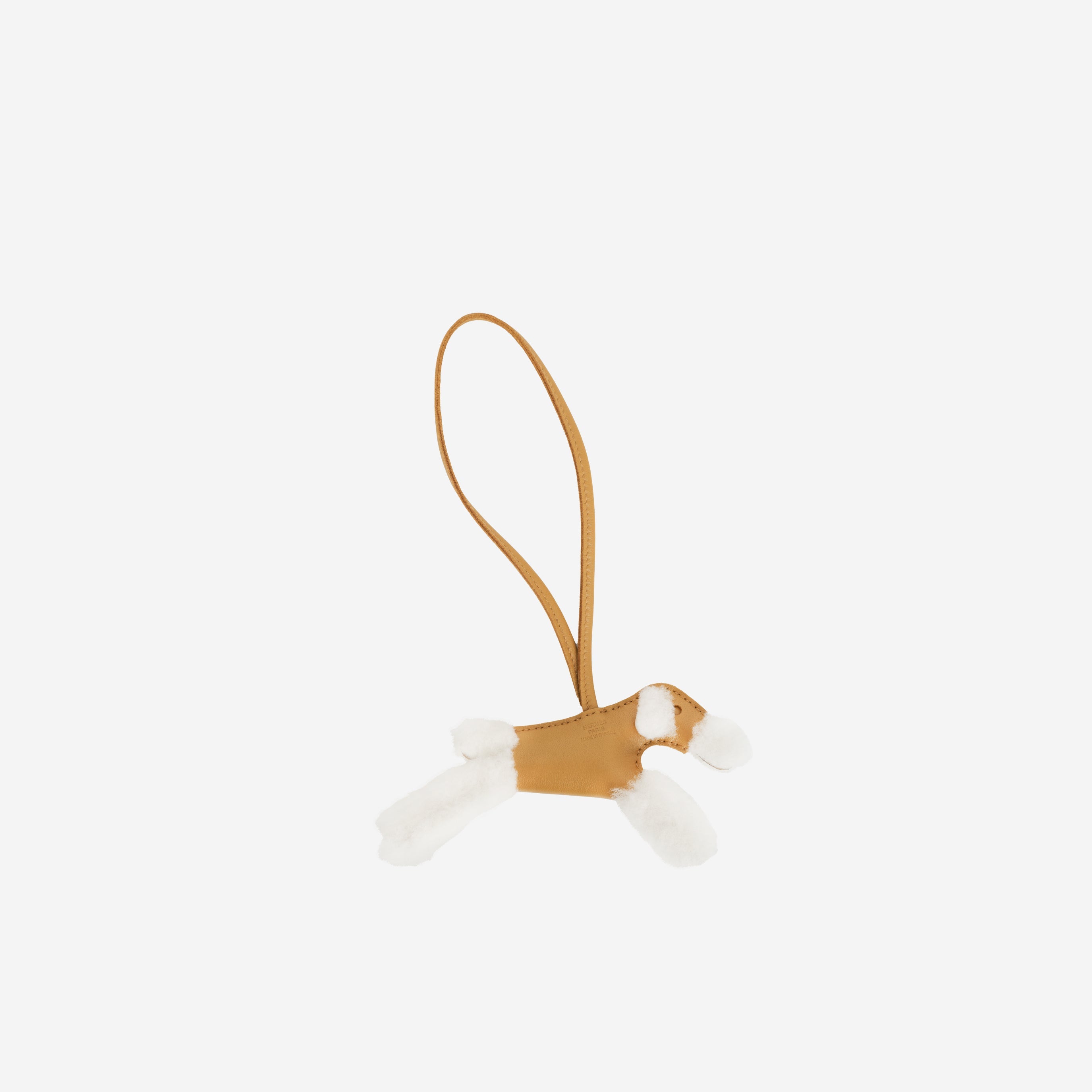Hermès Budy Charm - Sesame Agneau / Blanc Merino Wool