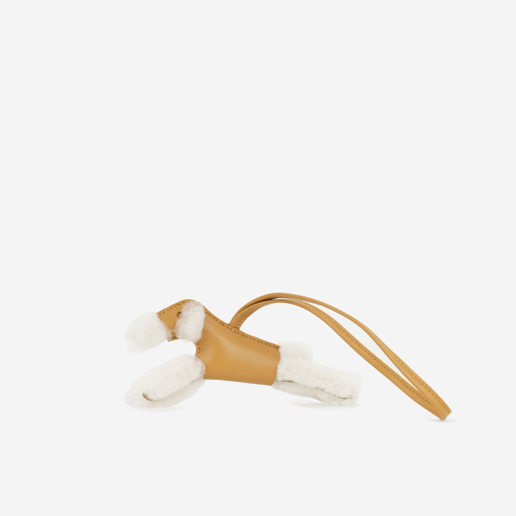 Hermès Budy Charm - Sesame Agneau / Blanc Merino Wool