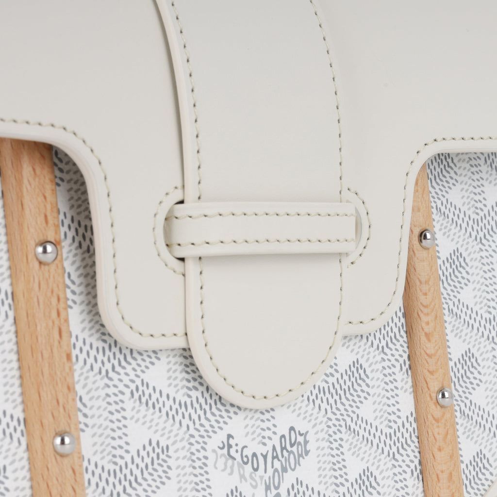 Goyard Saïgon Structuré PM Bag - White Goyardine / Calfskin | Palladium Hardware